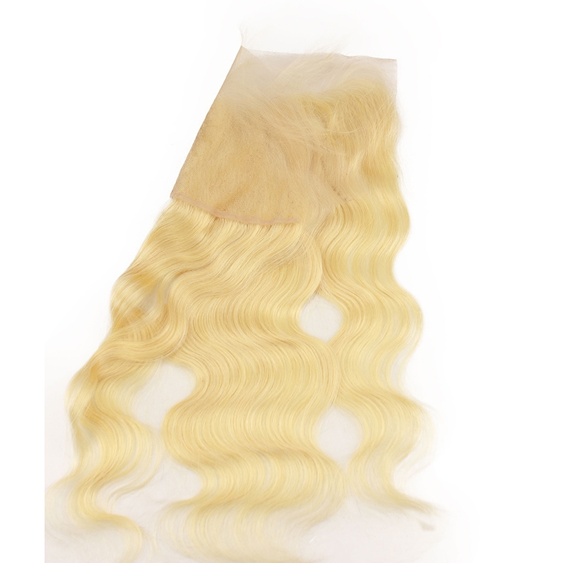 613 Blonde Lace Frontal Closure Brazilian Body Wave Hair 13x4 Closure Human Hair Bleached Knots With Natural Baby Hair - Image 2