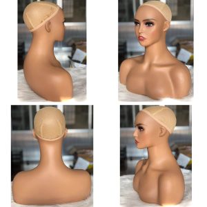 Realistic Female Mannequin Head with Shoulder Manikin PVC Head Bust Wig Head Stand for Wigs Display Making,Styling,Sunglasses,Necklace Earrings - Image 20
