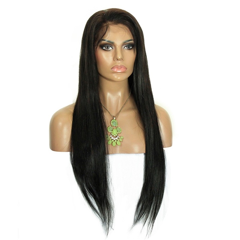 Straight Human Hair Lace Front Wigs Natural Black Brazilian Hair Brazilian Human Hair Natural Color Bleached Knots Natural Baby Hair - Image 3