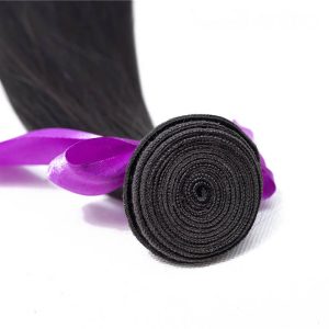 Natural Black Human Hair Brazilian Straight Hair Bundles With lace Frontal 13x4 Closure Bleached Knots Pre Plucked Natural Baby Hair Around - Image 3