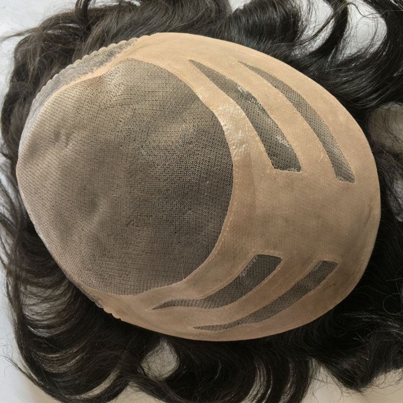Toupee For Man's Hair Replacement System Wigs With Soft Thin 10"X 8" Mono Lace Hairpiece 90% #5 Brown Human Hair Mixed 10% Grey Hair - Image 17