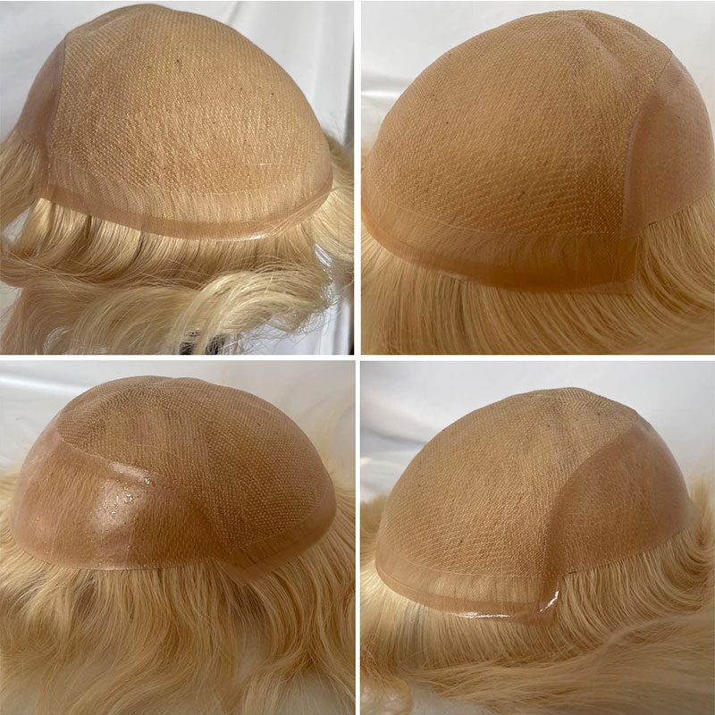 613# New Hairpiece Q6 Toupee For Men Swiss Lace & PU Base Human Hair Replacement System Unit Toupee Wig For Men Wigs 8x10 Toupee - Image 6