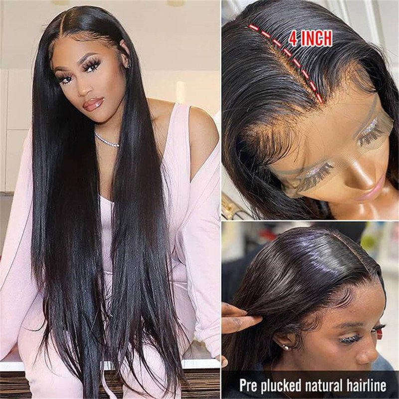 13*4 Hd Lace Front Wigs Straight Human Hair Pre Plucked Glueless Frontal Wig For Women - Image 4