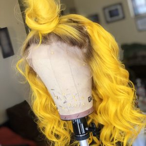 Transparent Lace Wigs # Brown Yellow Ombre Colored Human Hair Wigs Body Wave Brazilian Remy Lace Front Wig Closure Wig - Image 3