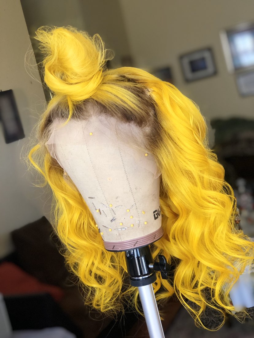 Transparent Lace Wigs # Brown Yellow Ombre Colored Human Hair Wigs Body Wave Brazilian Remy Lace Front Wig Closure Wig - Image 3