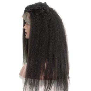 Alternative view of Malayisan Lace Front Wigs Human Hair Natural Color Kinky Straight Hair Wig With Baby Hair Pre Plucked
