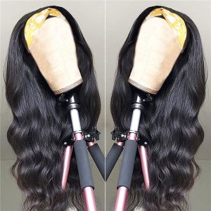 Headband Wigs for Black Women Body Wave Headband Wig Human Hair Wigs Brazilian Virgin Hair Machine Made Wigs Headband Wig 150% Density - Image 4