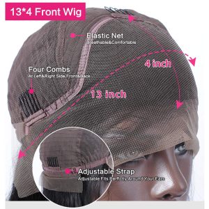 New Body Wave HD Lace Frontal Wig Short Wavy Glueless Wig 150% Density Pre Plucked - Image 8
