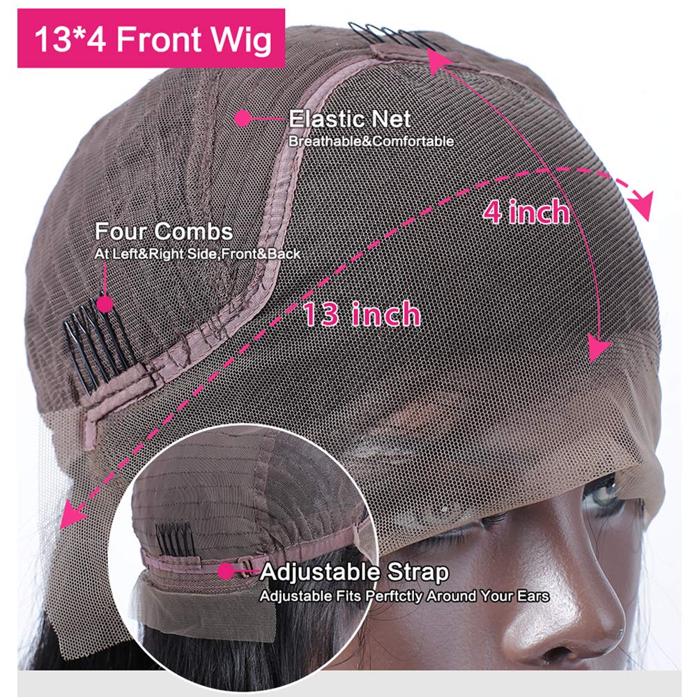 New Body Wave HD Lace Frontal Wig Short Wavy Glueless Wig 150% Density Pre Plucked - Image 8