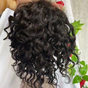 Toupee for Man Lace Front PU Around Men Toupee Loose Curly 14x19 cm 1B Color 100% Human Hair Replacement Systems - Image 6