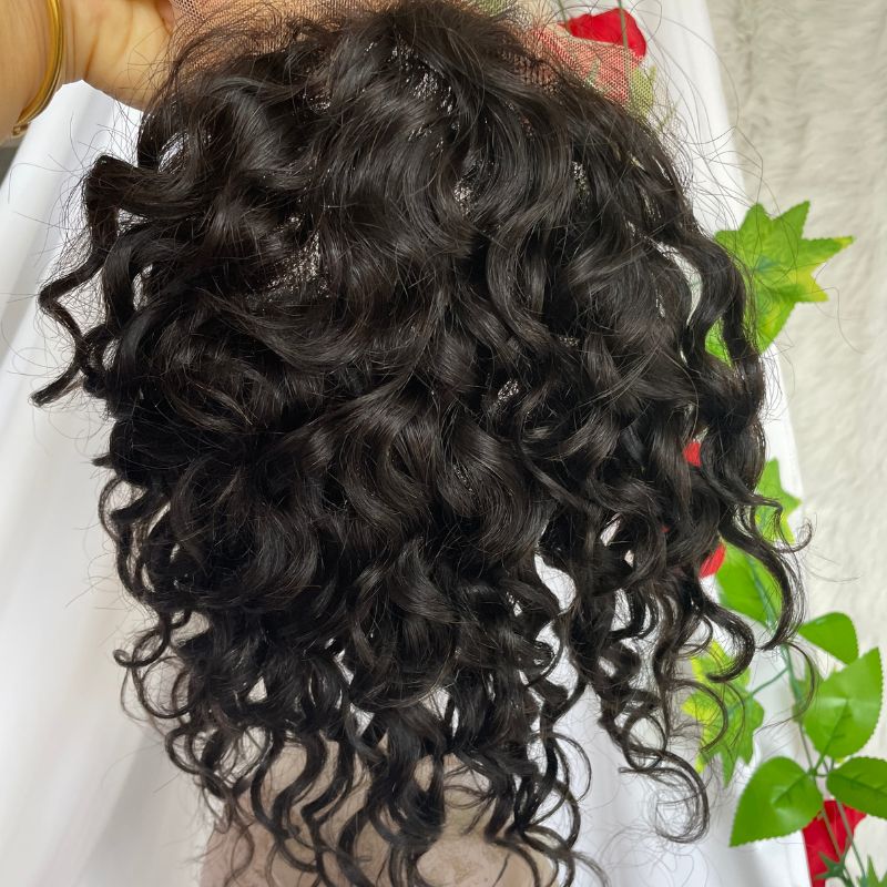 Toupee for Man Lace Front PU Around Men Toupee Loose Curly 14x19 cm 1B Color 100% Human Hair Replacement Systems - Image 6