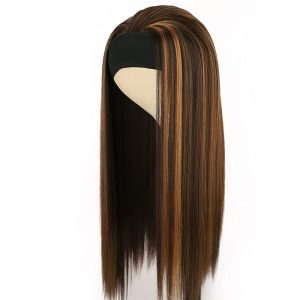 Straight Headband Wigs for Women Black Glueless Headband Wig Heat Resistant Fiber Natural Looking Headband Wig for Daily Use Half Wig - Image 3