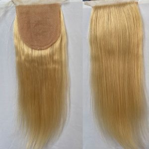 Silk Top Lace Closure Straight Ash Blonde Silk Base Human Hair Lace Closure with Baby Hair 4x4 Brazilian Virgin Human Hair 613# - Image 3