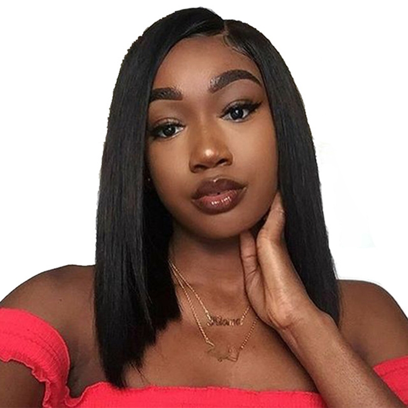 Wigs For Black Women Human Hair Straight Bob Wigs 180% Brazilian Remy Hair Lace Front Human Hair Wigs