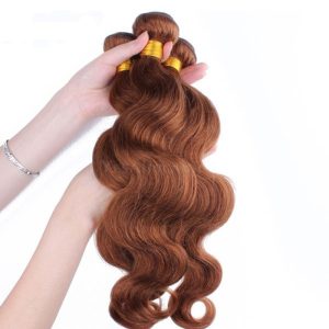 Color #30 Medium Brown Body Wave Peruvian Remy Hair Weaves 3pcs Buddles
