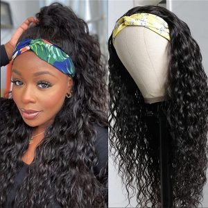 Body Wave Headband Wig Human Hair Wigs Balayage Ombre Highlight With Dark Roots, Wear And Go None Lace Human Hair Wigs For Black Women