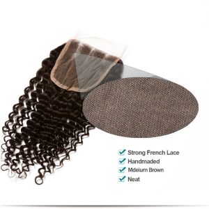 4x4 HD Lace Hair Closures Indian Remy Hair Kinky Curly Free Part Lace Closure 4x4inches Natural Color - Image 3