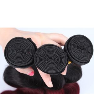 1B/Burgundy Color Body Wave Unprocessed Brazilian Human Hair Weave 3 Bundles - Image 4