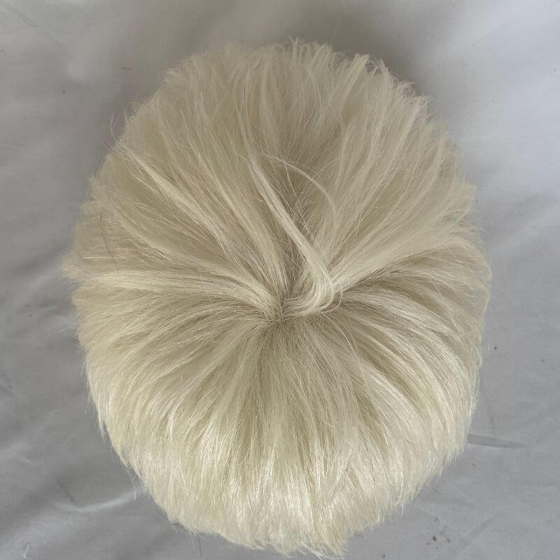 Cut Hairstyle Human Hair Piece Wigs Toupee for Men Hair Replacement System Human Hair Toupee For Men Natural Lace Front with Skin 10x8 Straight 60# Platinum Blonde Color - Image 10