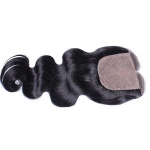 Alternative view of Lace Closures In Beauty Supply Stores Body Wave Brazilian Remy Hair Silk Base Top Lace Closure 4x4inches Natural Color