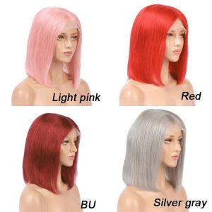 Deep Middle Part Bob Lace Front Wigs Grey 13x6 Human Hair Wigs For Women Natural Baby Hair Pre-Plucked Natura Hair Line - Image 8