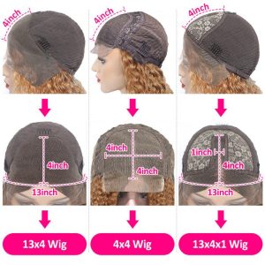 Honey Blonde 13X4 Hd Lace Front Wig Deep Wave #27 Colored Human Hair Wigs 4X4 Closure Wig For African American - Image 6