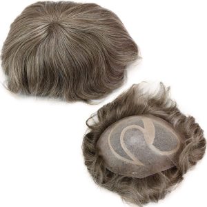 Toupee for men Hair pieces 100% European Virgin Human Hair Replacement System For Men 10"x8" Human Hair Toupee Men Hair Piece #18 Light Brown Color - Image 23