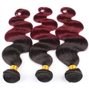 1B/Burgundy Color Body Wave Unprocessed Brazilian Human Hair Weave 3 Bundles - Image 3