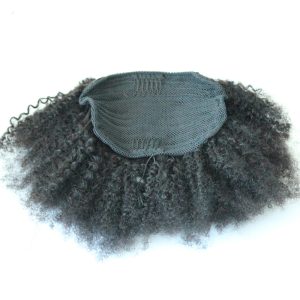 4B 4C Afro Kinky Curly Ponytails Clip In Human Hair Non Remy Hair Natural Color - Image 3