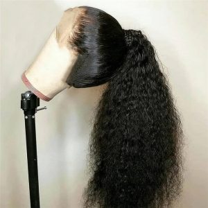 Alternative view of Curly Lace Front Human Hair Wigs For Women 13X4 Lace Frontal Wig 8-32 Malaysian Curly Lace Closure Wig Pre Plucked