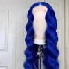 150% Density Transparent Lace Wigs Body Wave Colored Human Hair Wigs Peruvian Remy 4x4 Closure Wig Blue Ombre Lace Front Wig