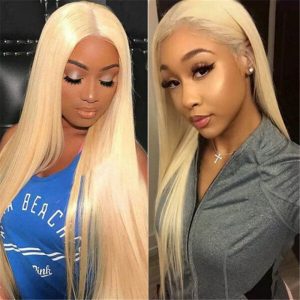 150% Density Straight Hair 4X4 Hd Lace Closure Wig #613 Blonde 100% Human Hair Wig For Women - Image 2
