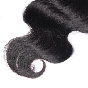 Transparent HD Swiss Thinner lace Unprocessed Brazilian Hair Closure Body Wave 5X5 Lace Closures With Baby Hair Around Natural Color - Image 3