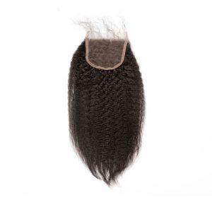 4x4 HD Lace Closure Ftontal  Natural Color Kinky Straight Brazilian Remy Human Hair Free Part Lace Closure 4x4 inches