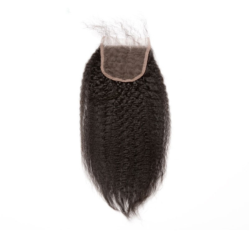 4x4 HD Lace Closure Ftontal Natural Color Kinky Straight Brazilian Remy Human Hair Free Part Lace Closure 4x4 inches