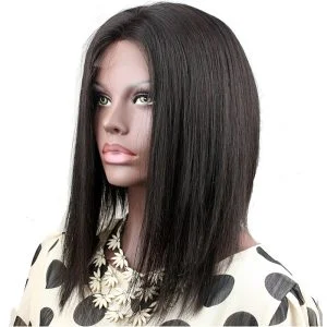 Alternative view of Short Bob Wigs Peruvian Hair Silk Straight 10-14 Human Hair Lace Wigs