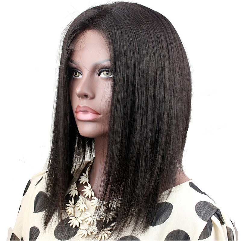 Short Bob Wigs Peruvian Hair Silk Straight 10-14 Human Hair Lace Wigs - Image 2