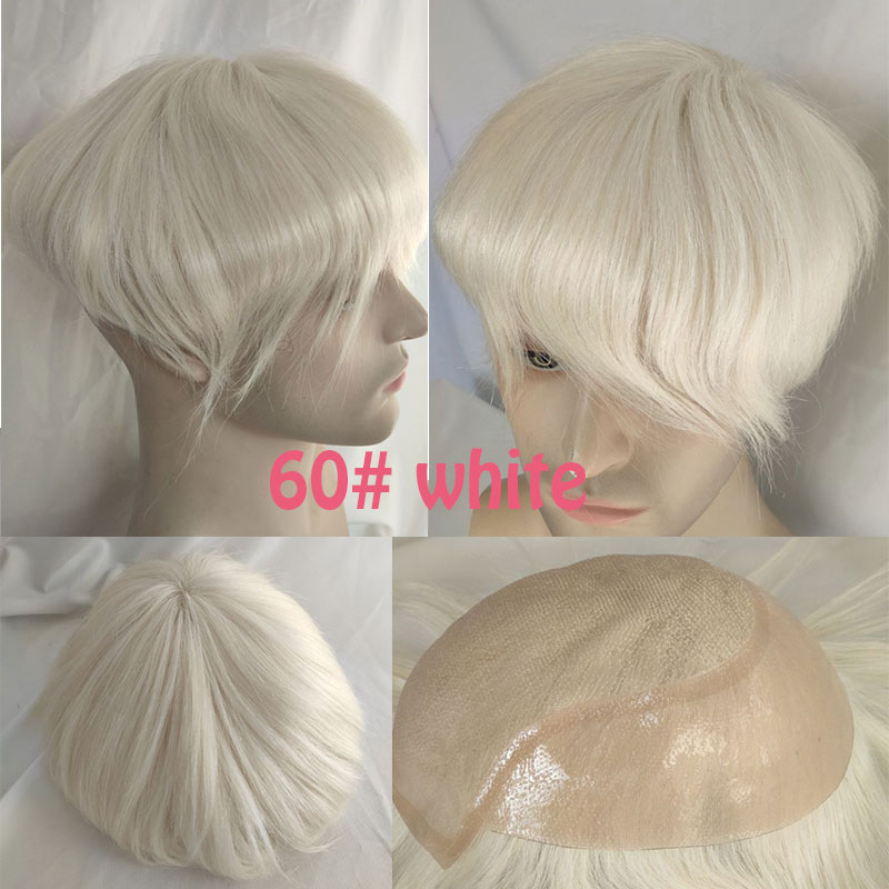 613# New Hairpiece Q6 Toupee For Men Swiss Lace & PU Base Human Hair Replacement System Unit Toupee Wig For Men Wigs 8x10 Toupee - Image 16