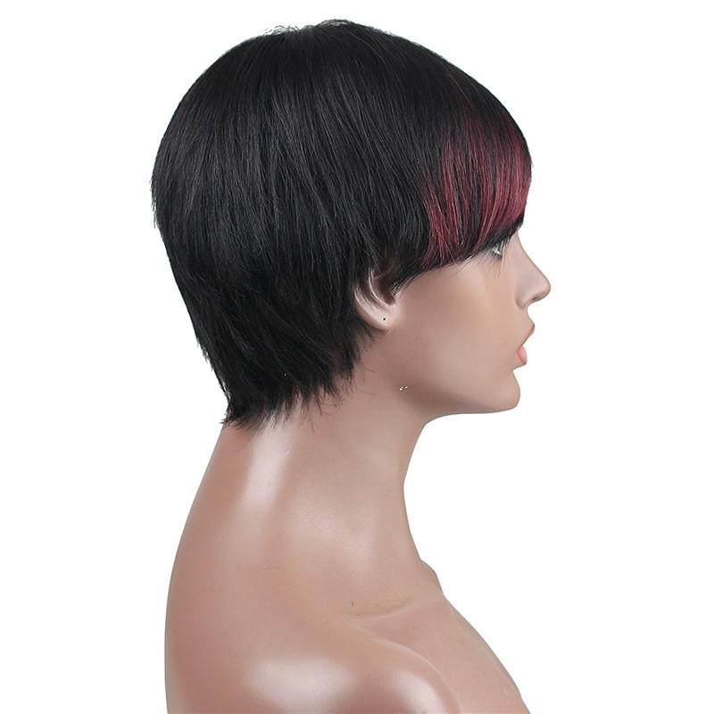 Real Brazilian Human Hair 1B/99J Color Fashion Short Full Wigs for Women - Image 3