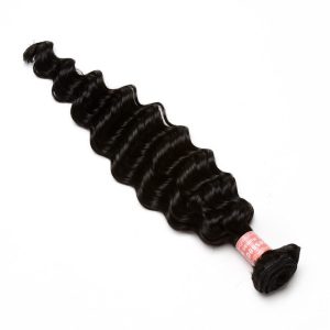 Natural Color Deep Wave Brazilian Human Hair Weave 3pcs Bundles Deals - Image 3