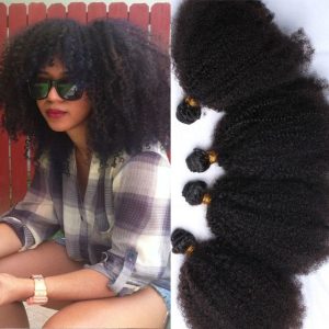 Hair Bundles Brazilian Kinky Curly Remy Hair Weave 8A Grade 4 Pcs Afro Kinky Curly Human Hair Extensions 4B 4C