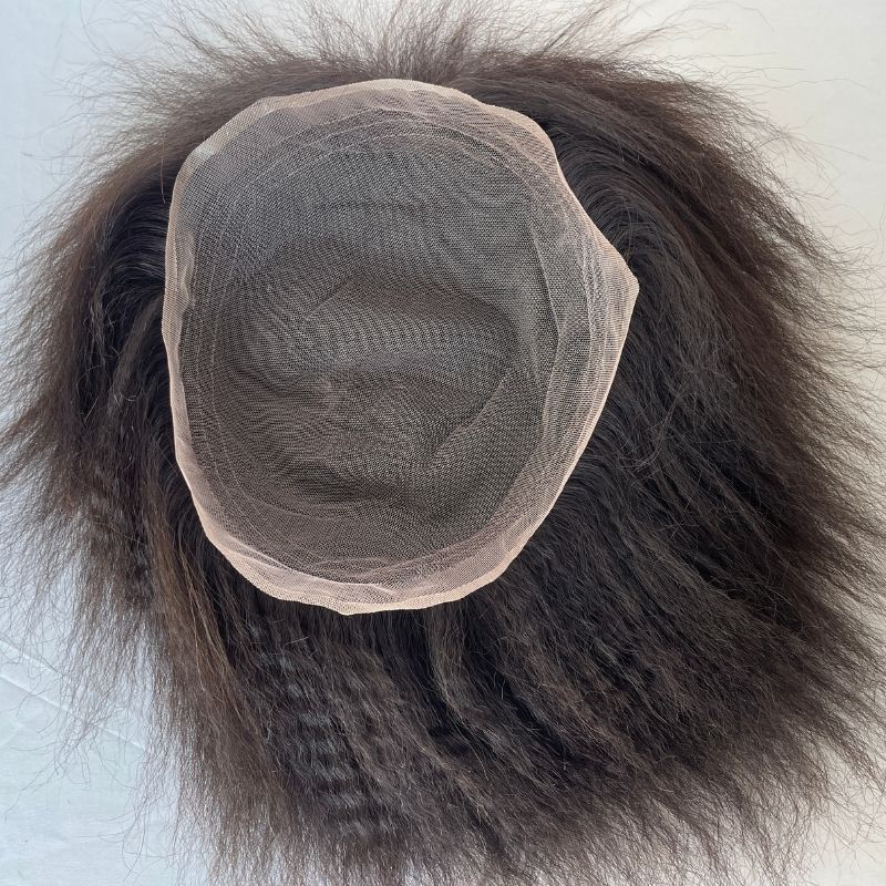 Pwigs Toupee for Men Full French Full Lace Cap Base European Human Hair Men Toupee Natural Hairline Hair System 1B Hair Men Wigs - Image 7
