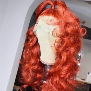 Alternative view of Body Wave Orange Lace Front Human Hair Wigs Brazilian Remy Hair 13x4 Transpare Lace Front Wig Human Hair Wig