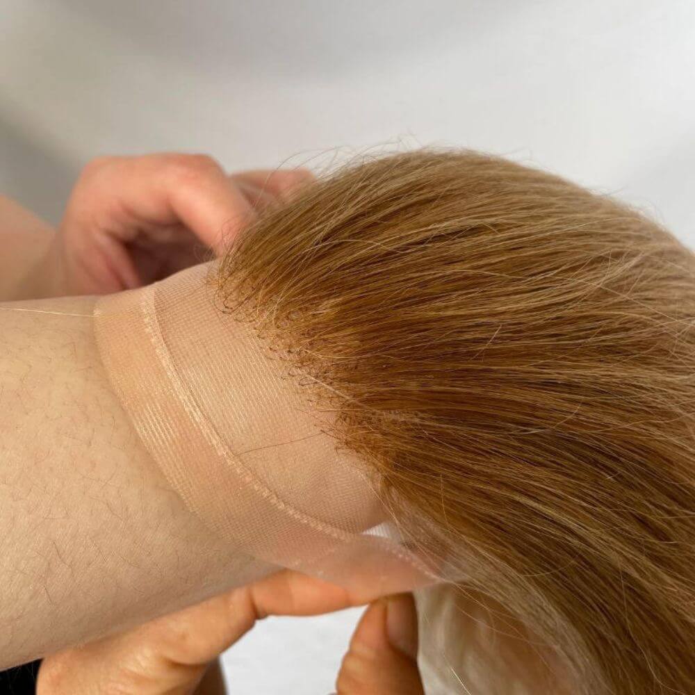 Silky Straight Wave 12 Inch Long Human Hair Toupee for Men 8x10 Hairpieces Human Hair Mens Toupee Mono Net with PU around Ombre Ash Blonde Color - Image 12