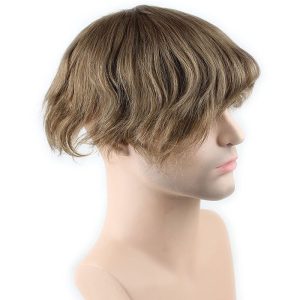 Toupee for men Hair pieces 100% European Virgin Human Hair Replacement System For Men 10"x8" Human Hair Toupee Men Hair Piece #18 Light Brown Color - Image 6