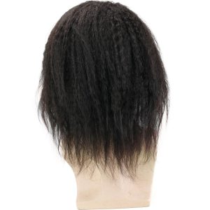 Human Hair Replacement for Men Kinky Straight Stock Toupee Mono Lace and PU Around with Swiss Lace Front 10x8 Base size12inches - Image 7