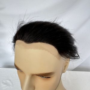 Lace Frontal Toupee 100% Human Hair Hairline r Full French Lace Hairline for Men and Women Male Replacement 1B Natural Black Hair Patch - Image 4