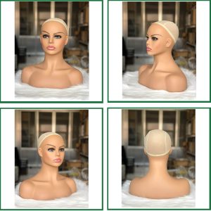 Realistic Female Mannequin Head with Shoulder Manikin PVC Head Bust Wig Head Stand with Makeup for Wigs Display Making,Styling,Sunglasses,Necklace Ear - Image 21