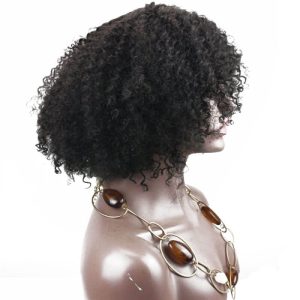 300% High Density Short Kinky Curly Brazilian Human Hair Wigs Afro Kinky Curly Wig for Women 14 inch - Image 4