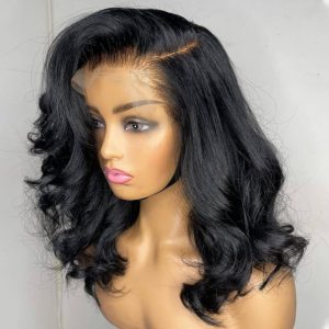 New Body Wave HD Lace Frontal Wig Short Wavy Glueless Wig 150% Density Pre Plucked - Image 4